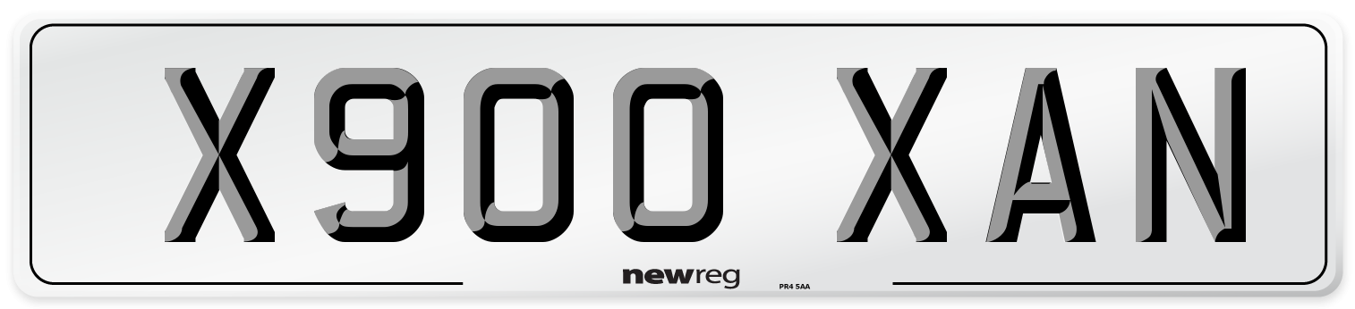 X900 XAN Number Plate from New Reg